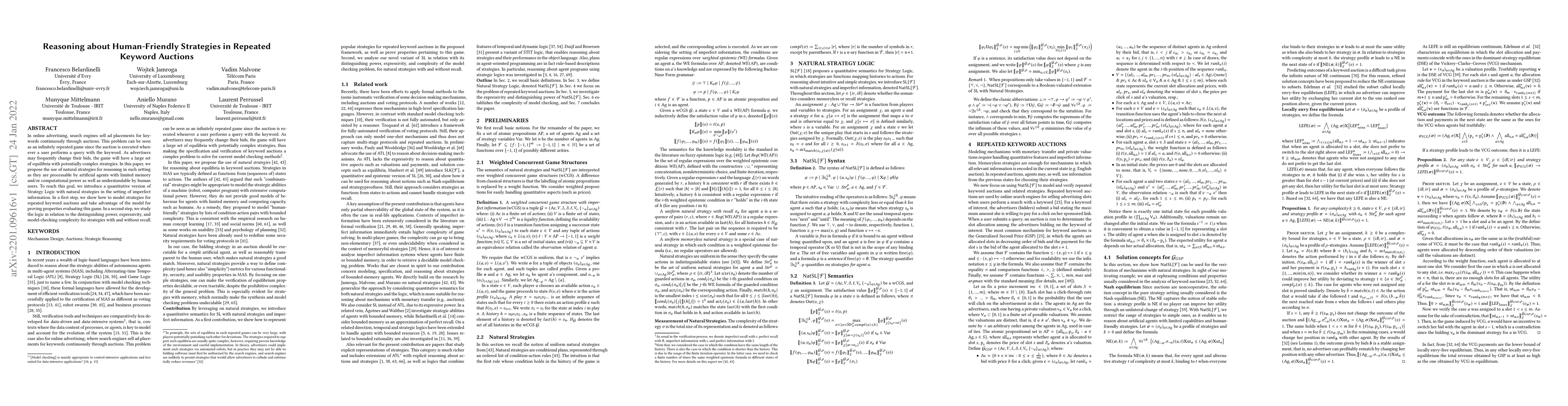 Thumbnail for Reasoning about Human-Friendly Strategies in Repeated Keyword Auctions