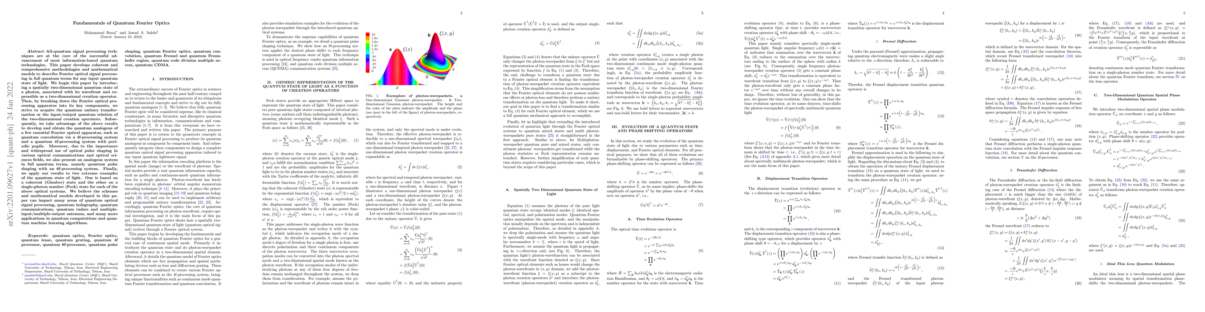 Thumbnail for Fundamentals of Quantum Fourier Optics