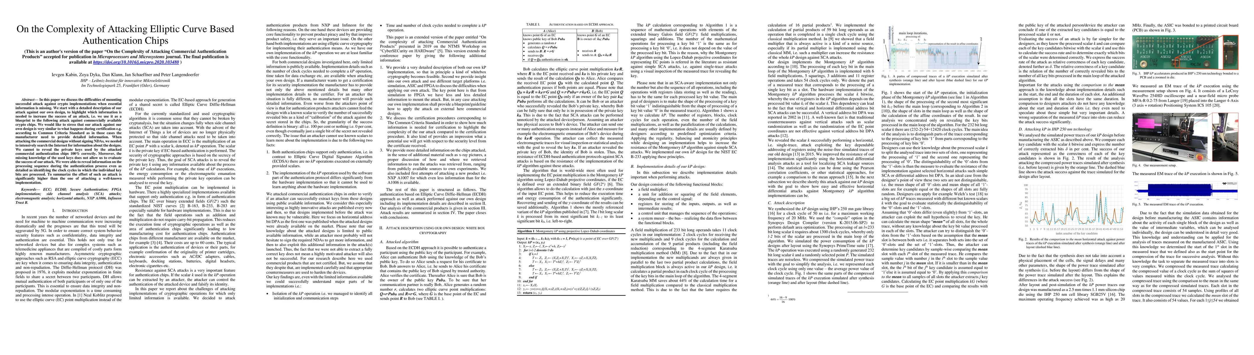 Thumbnail for On the Complexity of Attacking Elliptic Curve Based Authentication Chips
