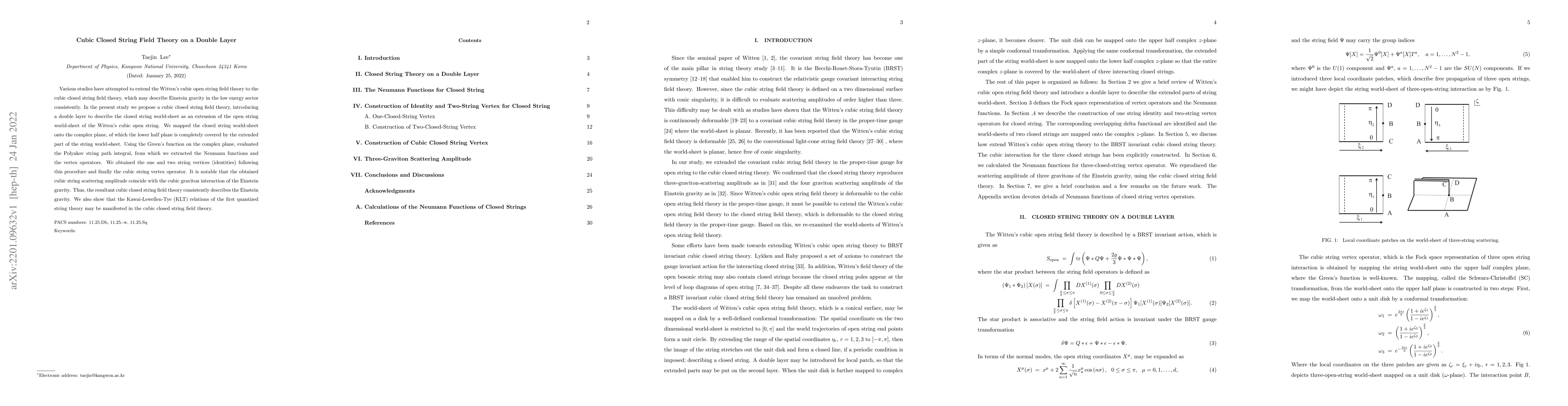 Thumbnail for Cubic Closed String Field Theory on a Double Layer
