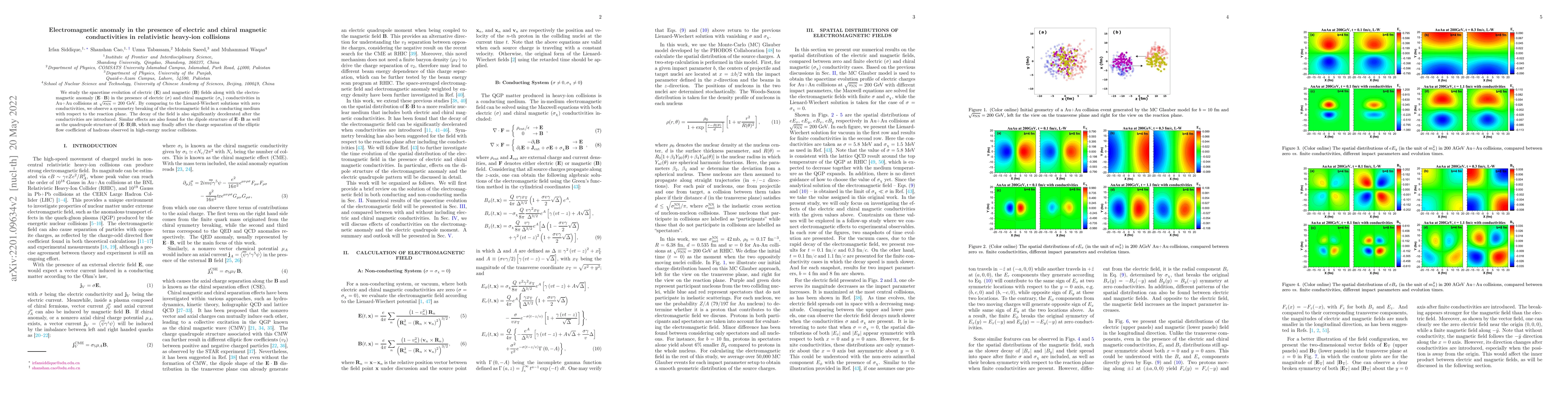 Thumbnail for Electromagnetic anomaly in the presence of electric and chiral magnetic
  conductivities in relativistic heavy-ion collisions
