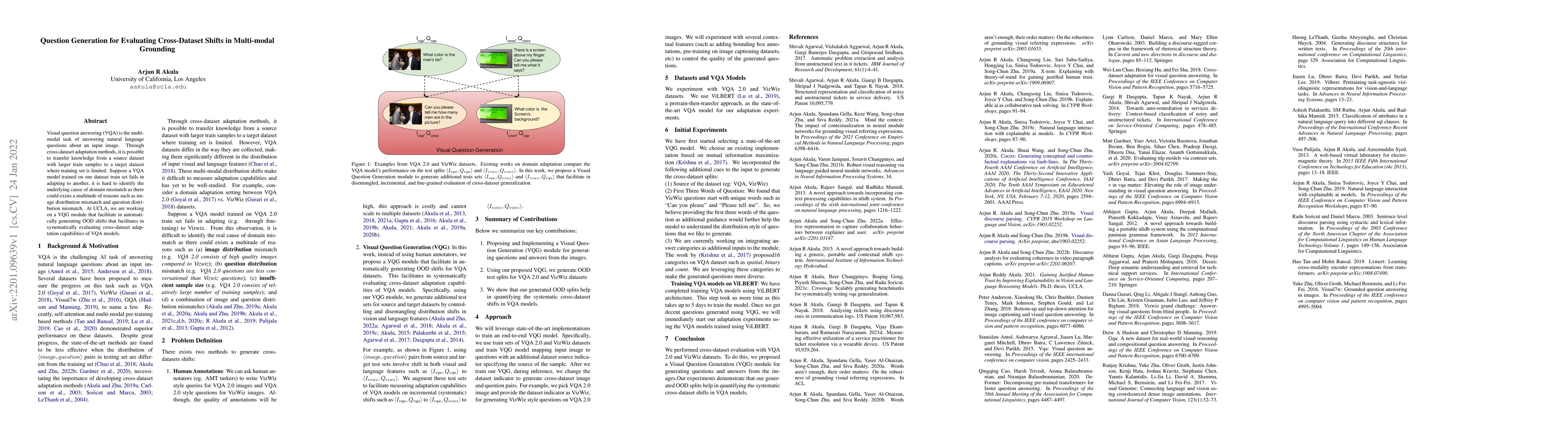 Thumbnail for Question Generation for Evaluating Cross-Dataset Shifts in Multi-modal
  Grounding