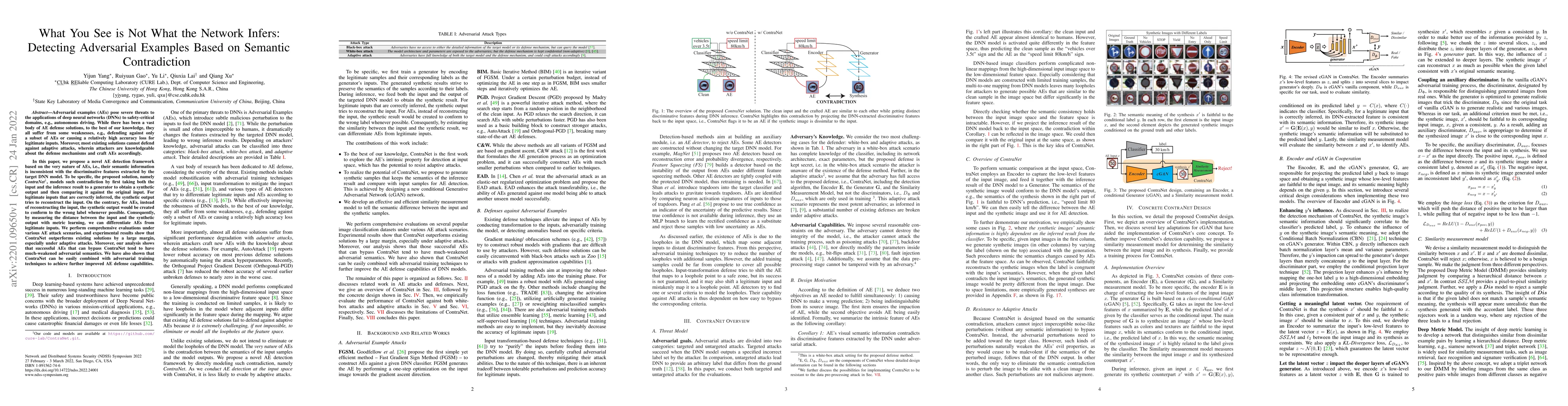 Thumbnail for What You See is Not What the Network Infers: Detecting Adversarial
  Examples Based on Semantic Contradiction