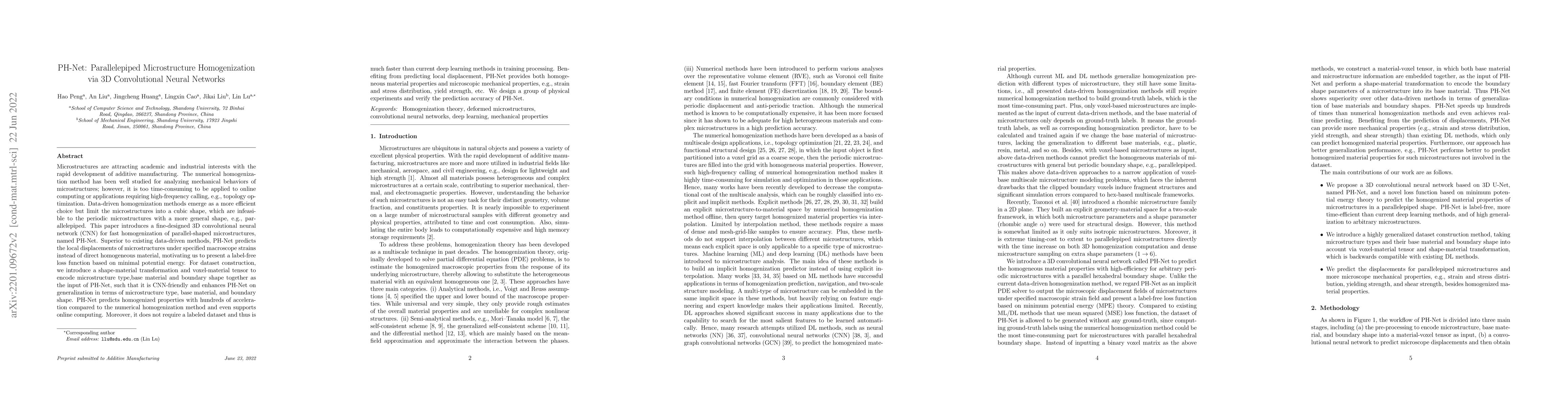 Thumbnail for PH-Net: Parallelepiped Microstructure Homogenization via 3D
  Convolutional Neural Networks