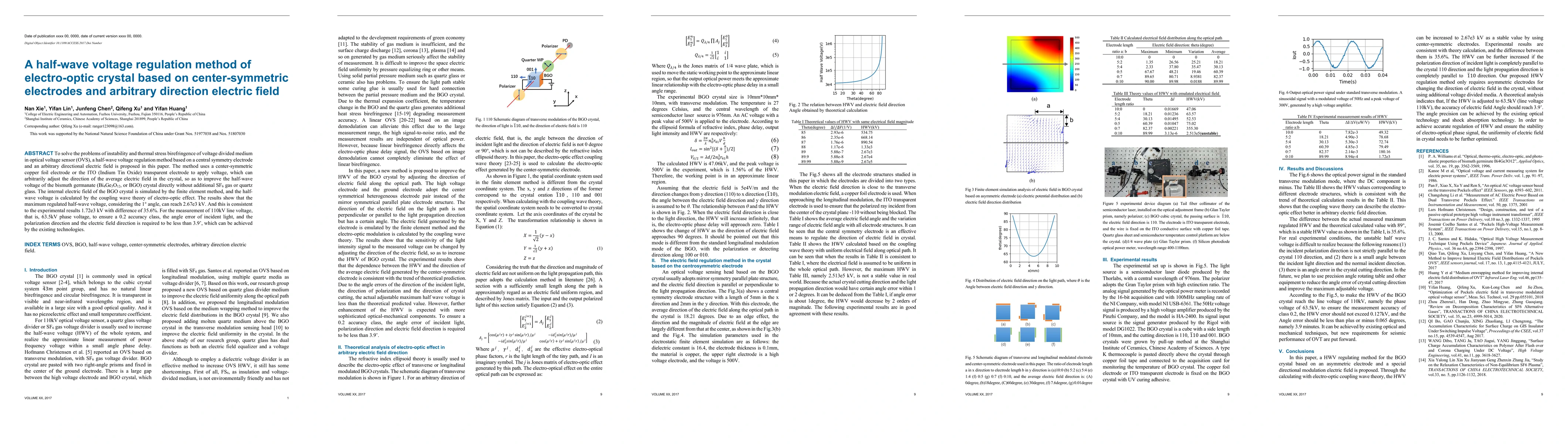 Thumbnail for A half-wave voltage regulation method of electro-optic crystal based on
  center-symmetric electrodes and arbitrary direction electric field