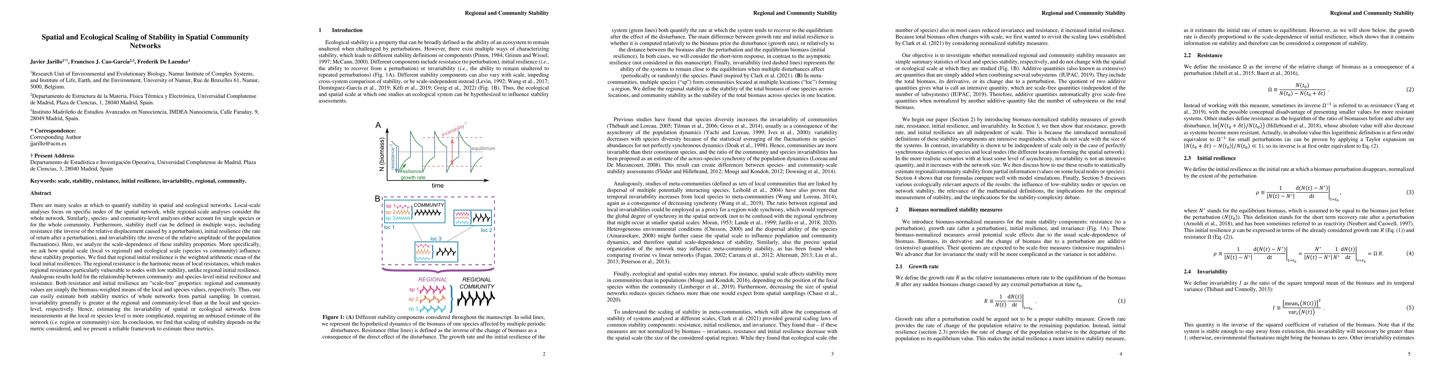 Thumbnail for Spatial and Ecological Scaling of Stability in Spatial Community
  Networks