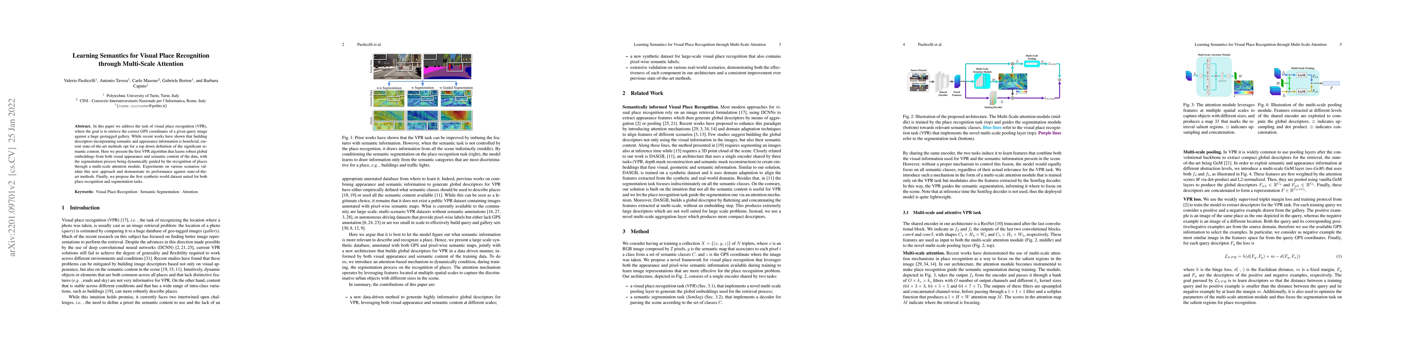 Thumbnail for Learning Semantics for Visual Place Recognition through Multi-Scale
  Attention