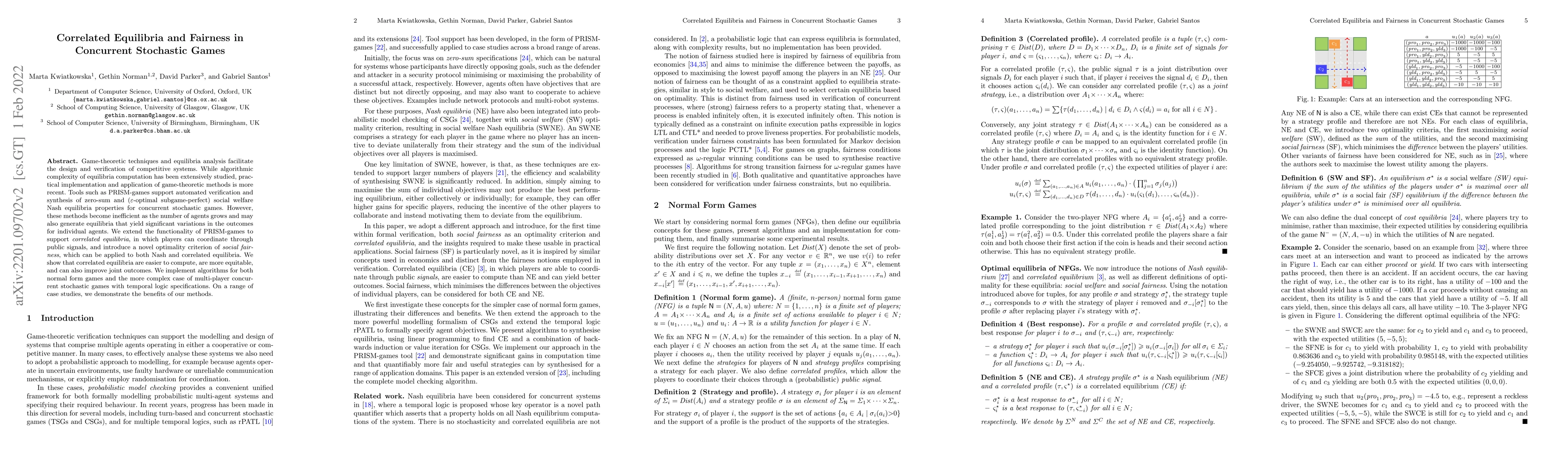 Thumbnail for Correlated Equilibria and Fairness in Concurrent Stochastic Games