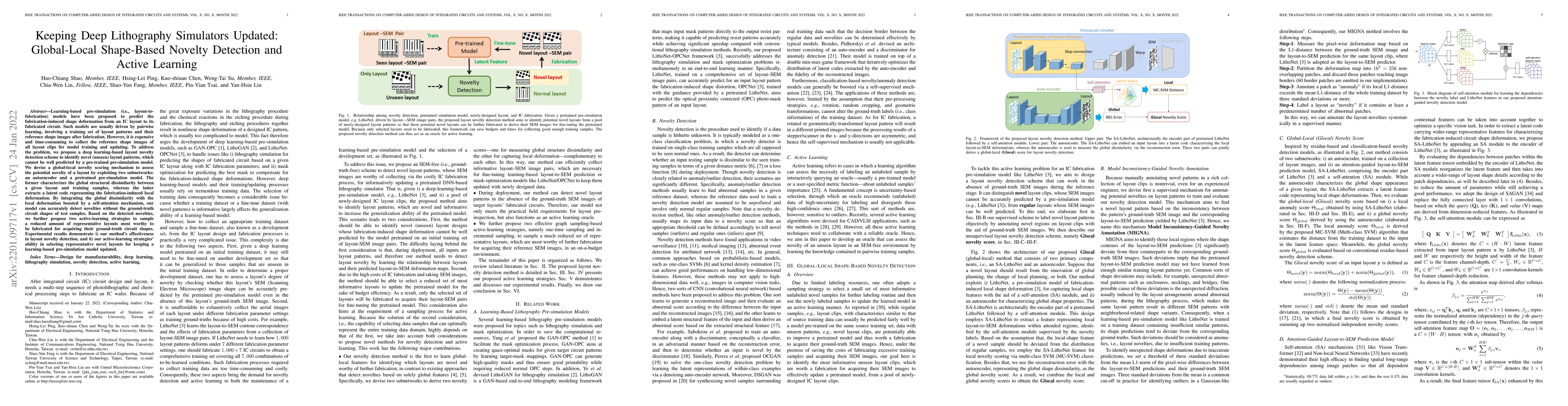 Thumbnail for Keeping Deep Lithography Simulators Updated: Global-Local Shape-Based
  Novelty Detection and Active Learning