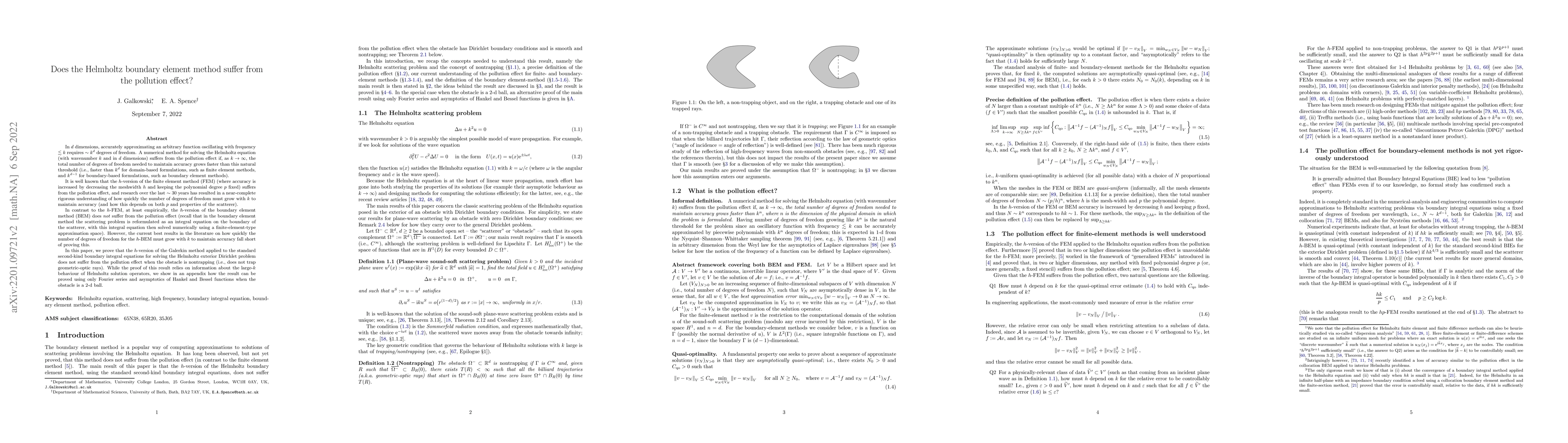 Thumbnail for Does the Helmholtz boundary element method suffer from the pollution
  effect?