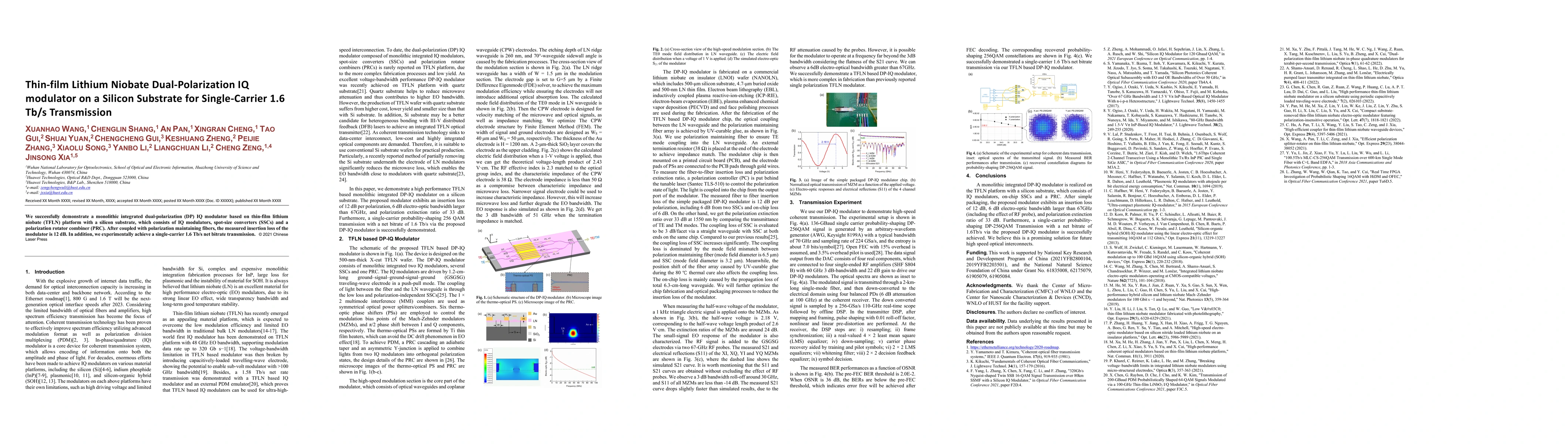 Thumbnail for Thin-Film Lithium Niobate based Dual-Polarization IQ modulator for
  Single-Carrier 1.6 Tb/s Transmission