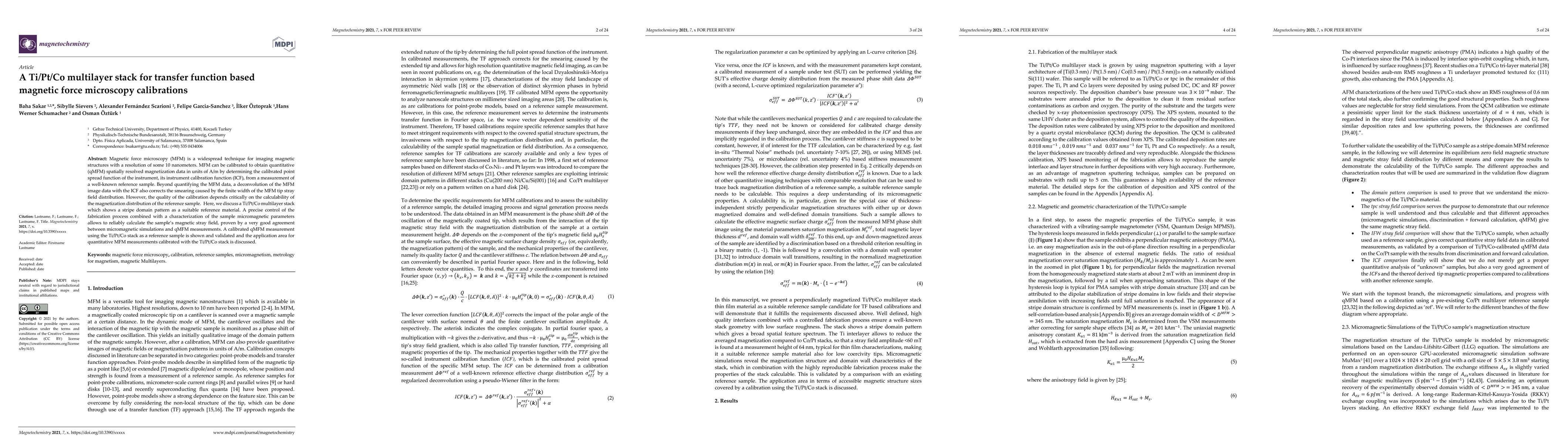 Thumbnail for A Ti/Pt/Co multilayer stack for transfer function based magnetic force
  microscopy calibrations
