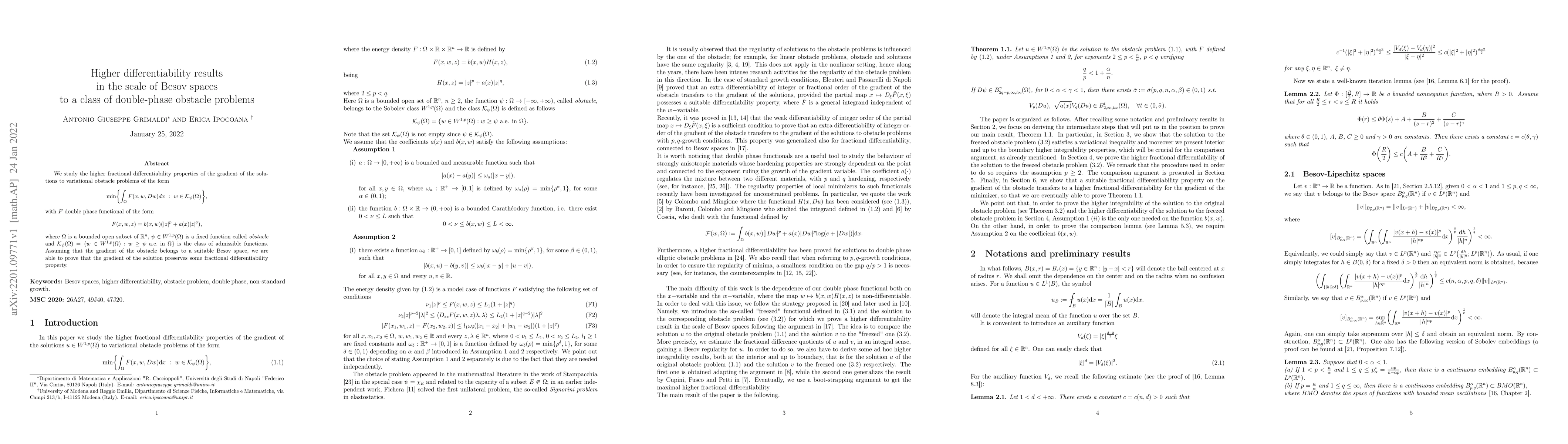 Thumbnail for Higher differentiability results in the scale of Besov spaces to a class
  of double-phase obstacle problems