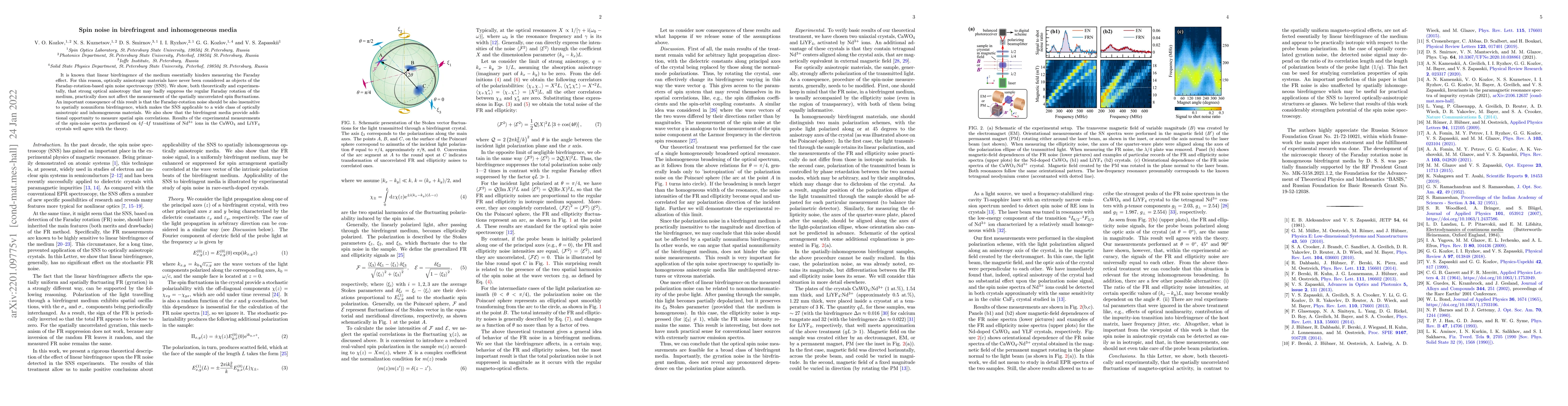Thumbnail for Spin noise in birefringent and inhomogeneous media