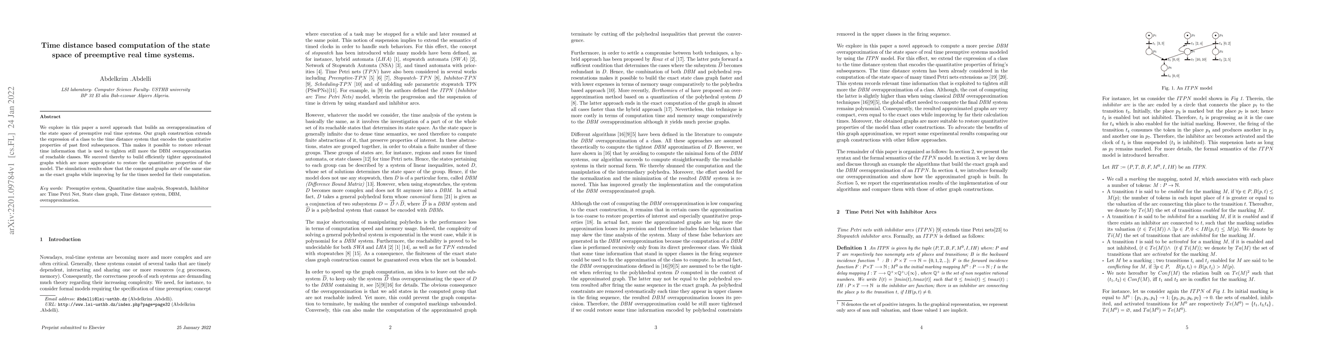 Thumbnail for Time distance based computation of the state space of preemptive real
  time systems