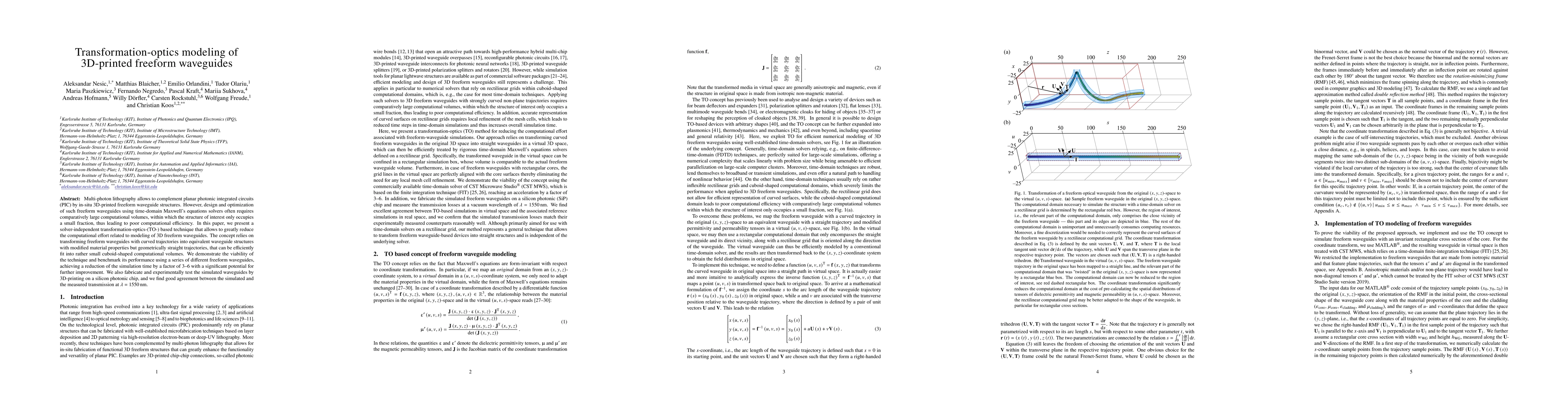 Thumbnail for Transformation-optics modeling of 3D-printed freeform waveguides