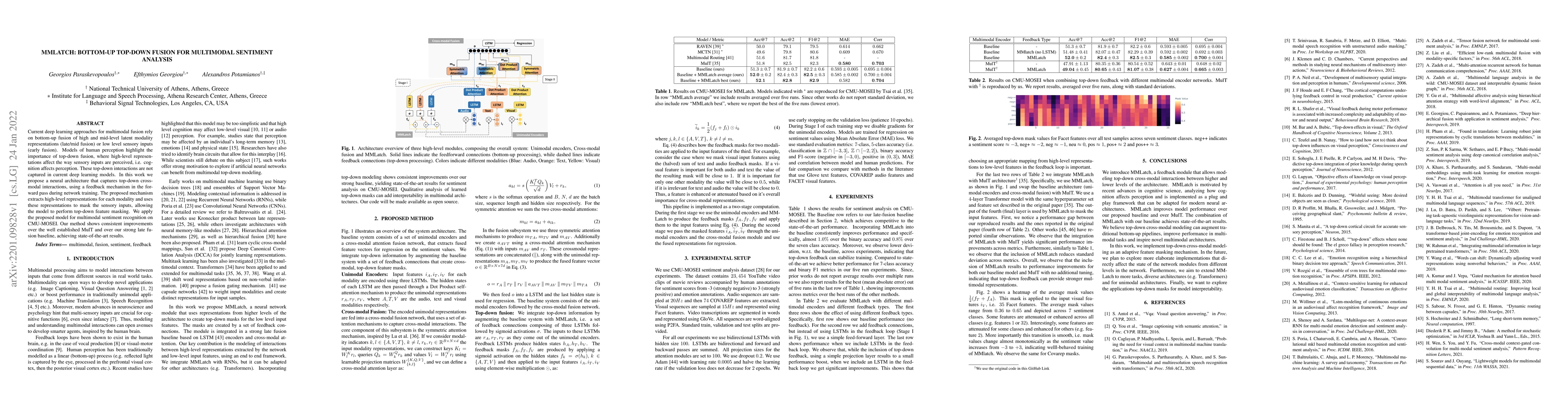 Thumbnail for MMLatch: Bottom-up Top-down Fusion for Multimodal Sentiment Analysis