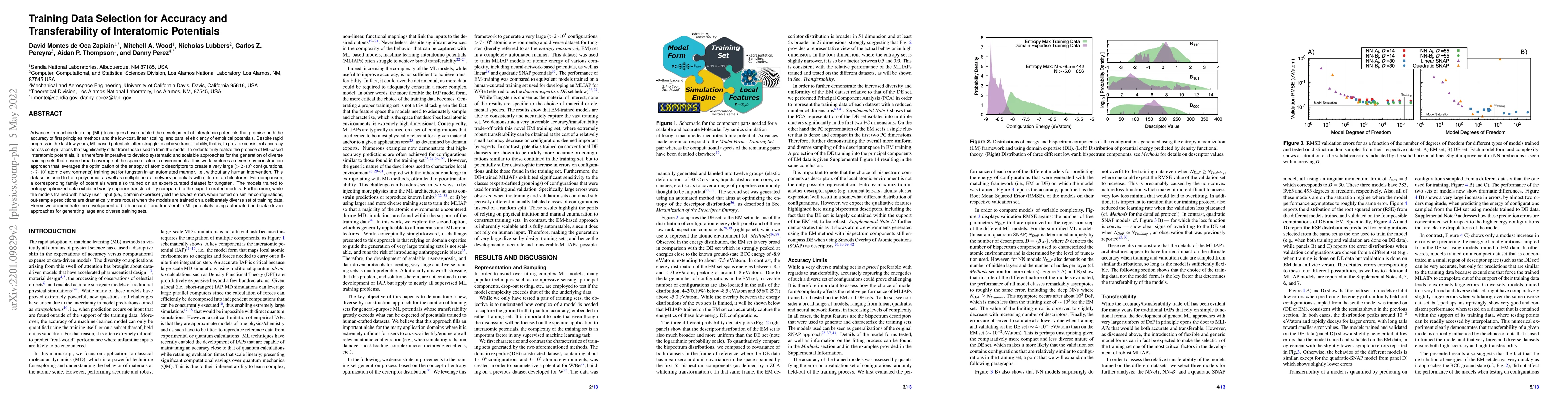 Thumbnail for Training Data Selection for Accuracy and Transferability of Interatomic
  Potentials