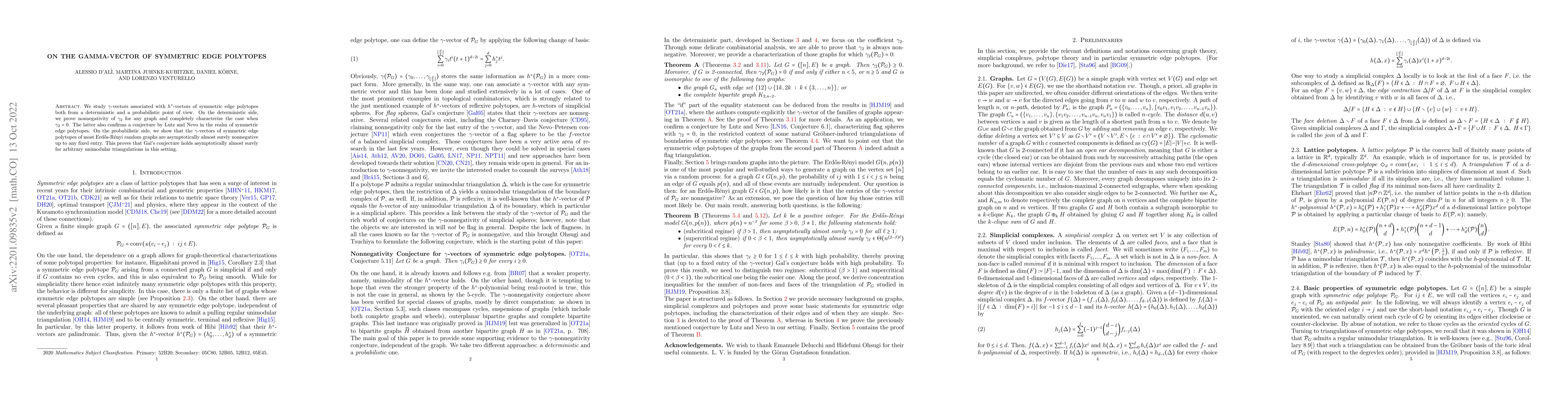Thumbnail for On the gamma-vector of symmetric edge polytopes