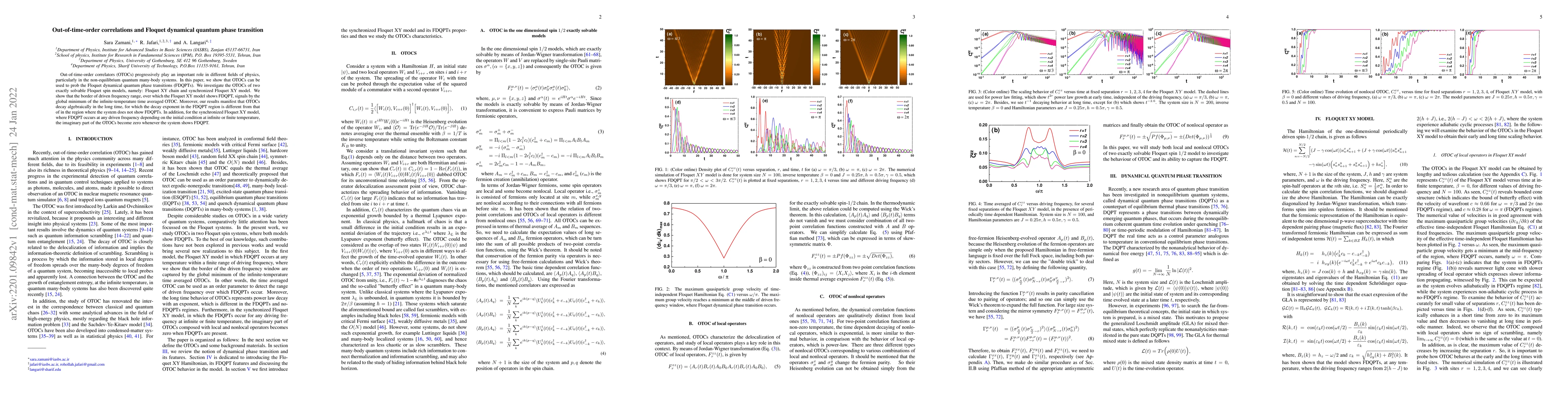 Thumbnail for Out-of-time-order correlations and Floquet dynamical quantum phase
  transition