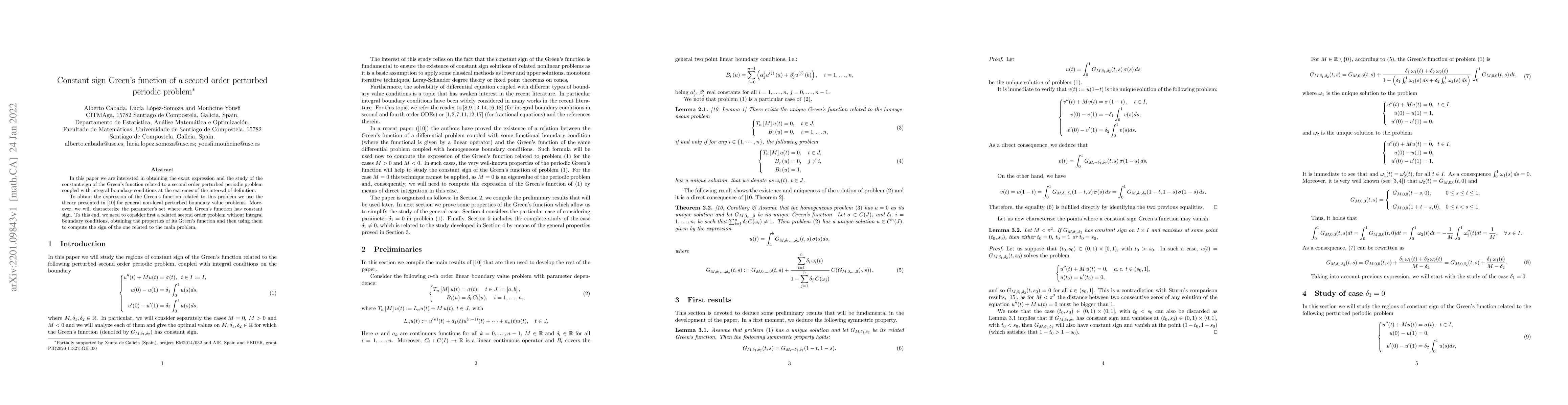 Thumbnail for Constant sign Green's function of a second order perturbed periodic
  problem