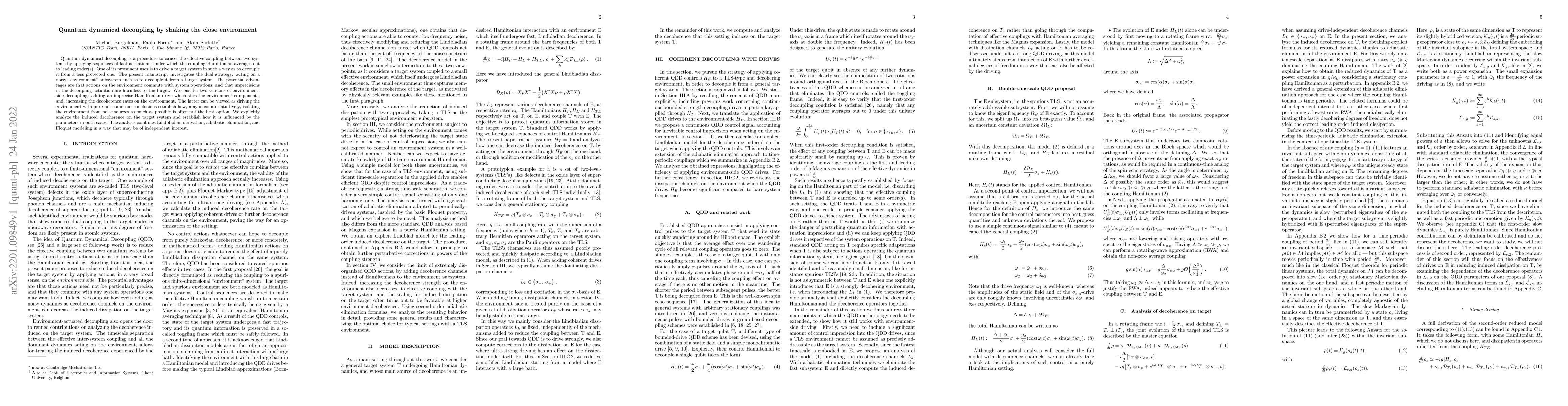 Thumbnail for Quantum dynamical decoupling by shaking the close environment