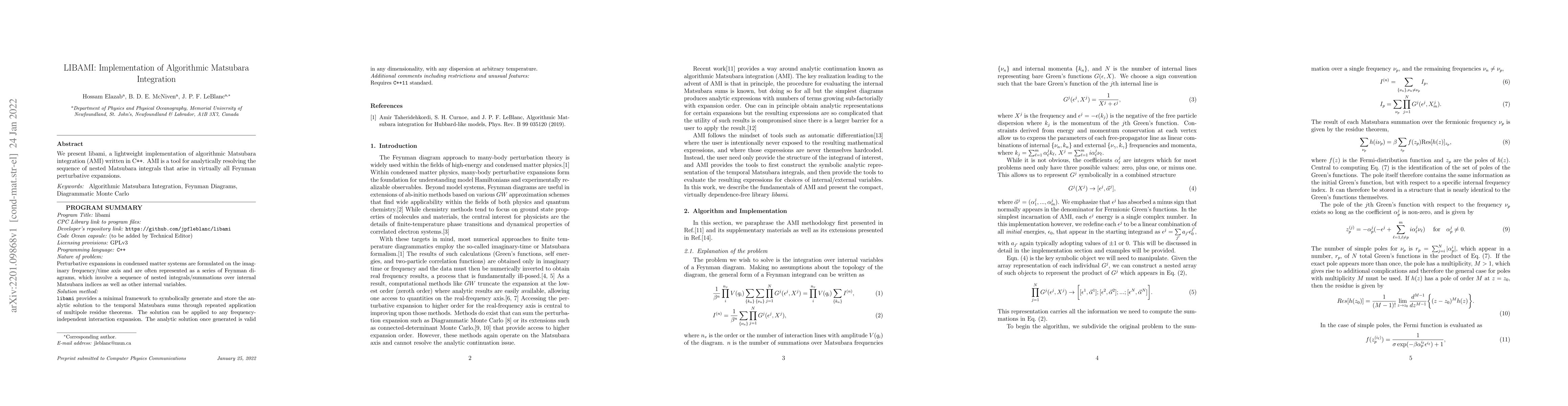 Thumbnail for LIBAMI: Implementation of Algorithmic Matsubara Integration
