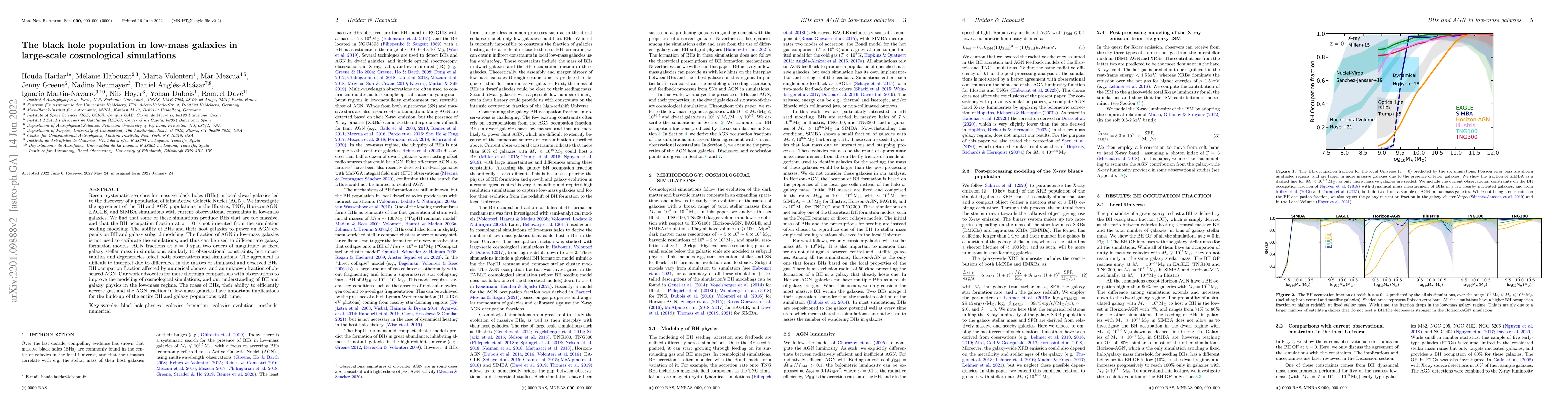 Thumbnail for The black hole population in low-mass galaxies in large-scale
  cosmological simulations