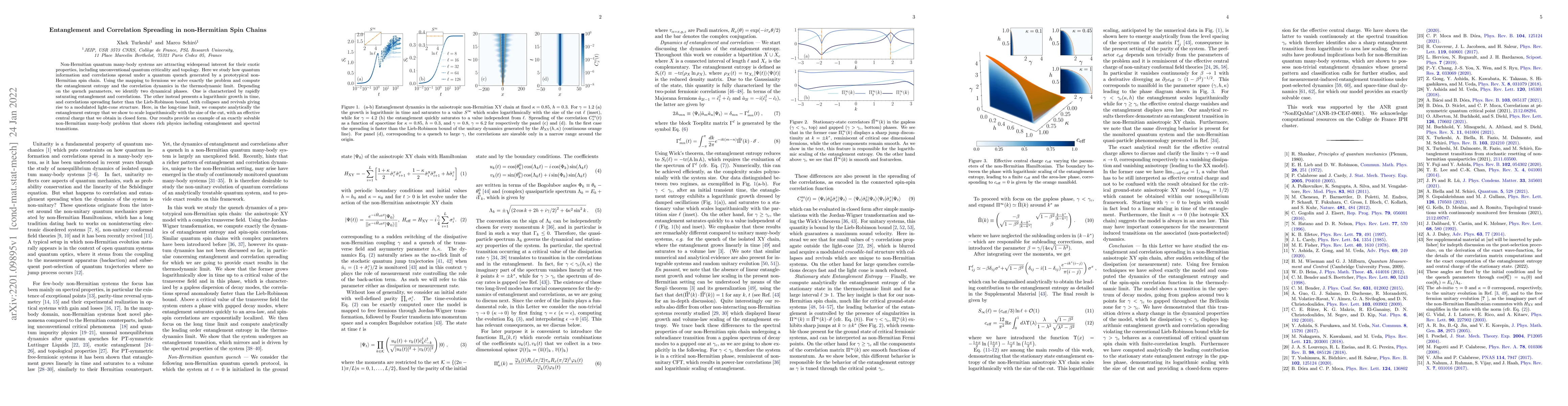 Thumbnail for Entanglement and Correlation Spreading in non-Hermitian Spin Chains