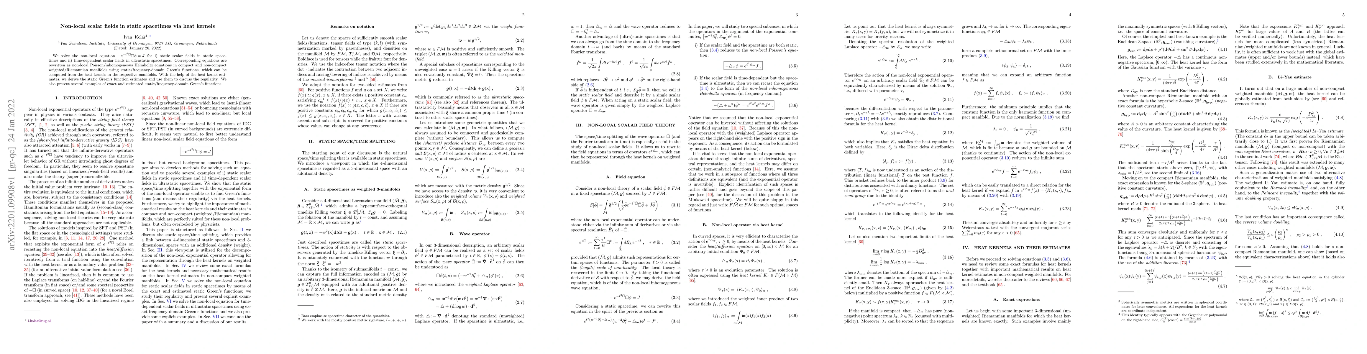 Thumbnail for Non-local scalar fields in static spacetimes via heat kernels