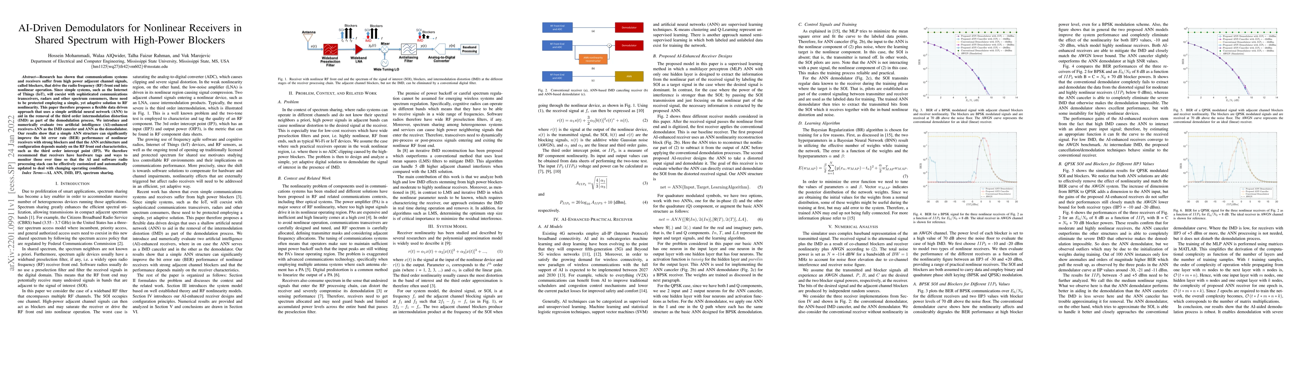 Thumbnail for AI-Driven Demodulators for Nonlinear Receivers in Shared Spectrum with
  High-Power Blockers