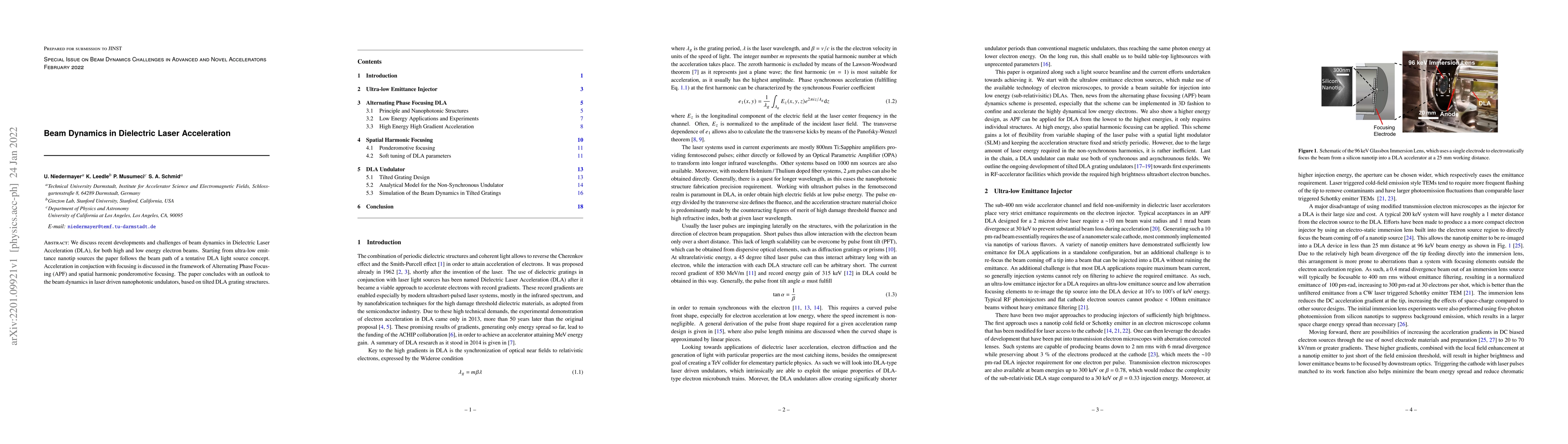 Thumbnail for Beam Dynamics in Dielectric Laser Acceleration