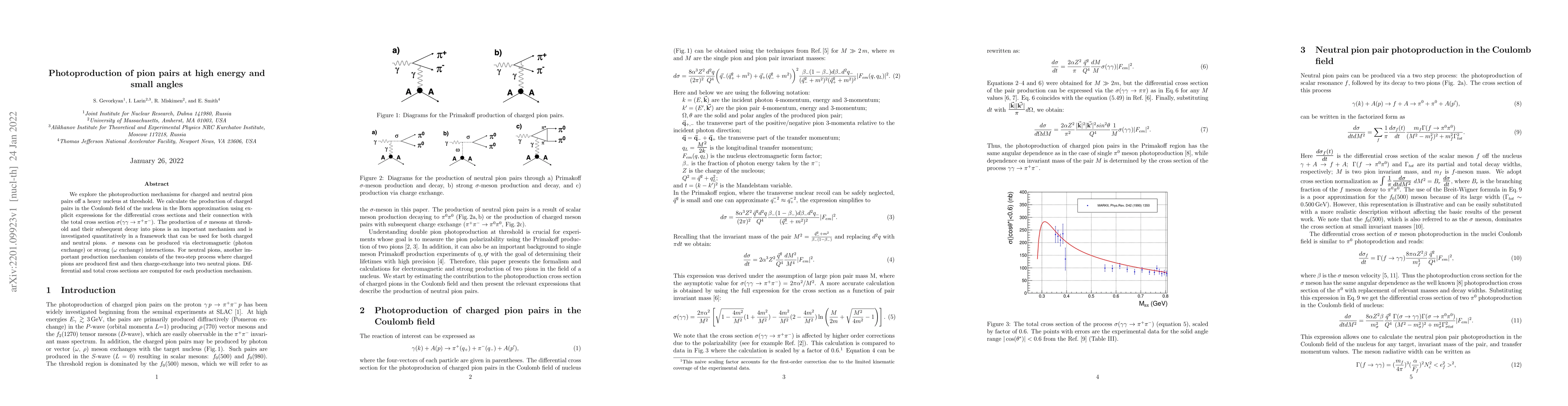 Thumbnail for Photoproduction of pion pairs at high energy and small angles