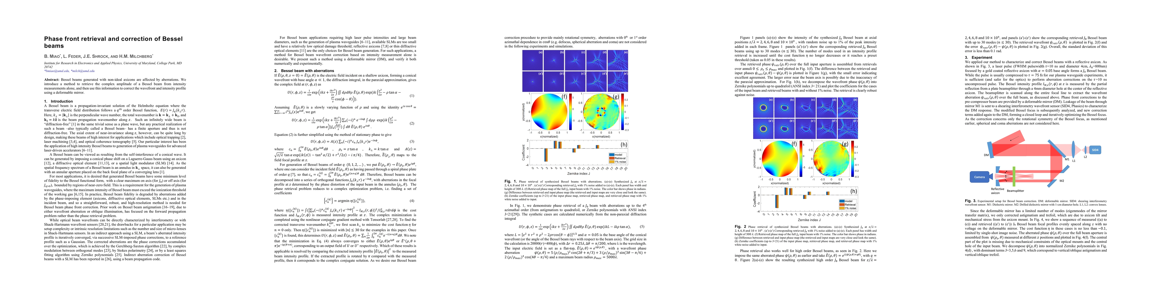 Thumbnail for Phase front retrieval and correction of Bessel beams