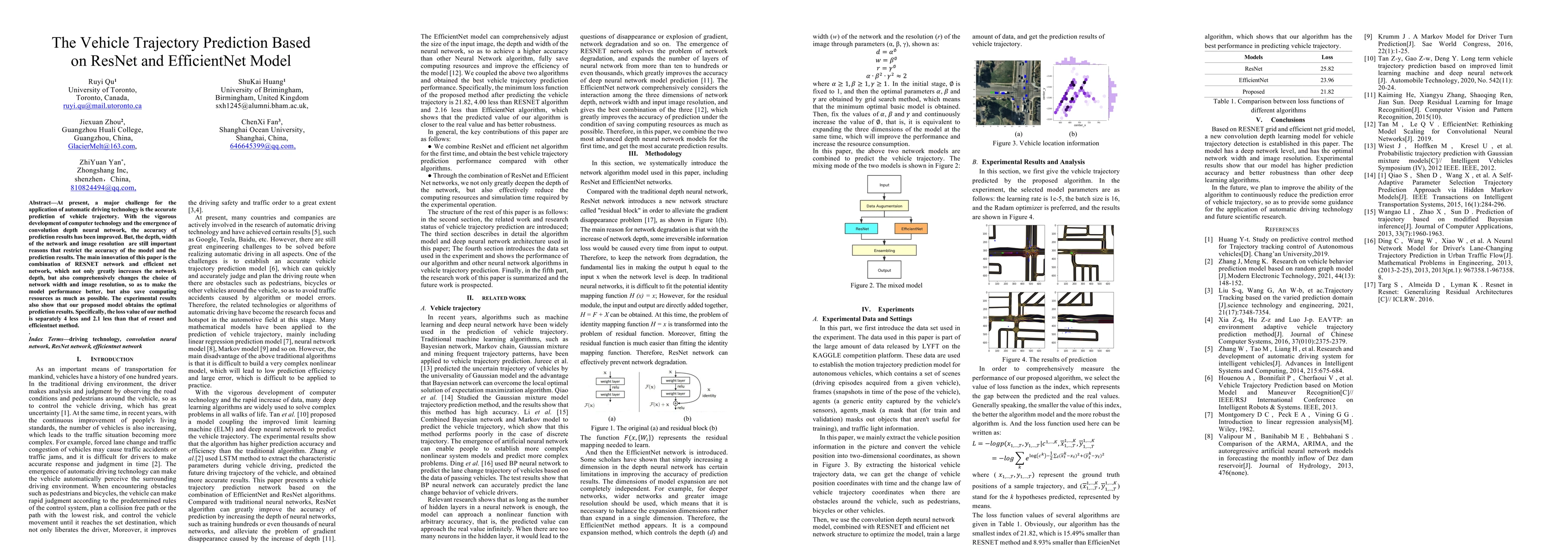 Thumbnail for The Vehicle Trajectory Prediction Based on ResNet and EfficientNet Model