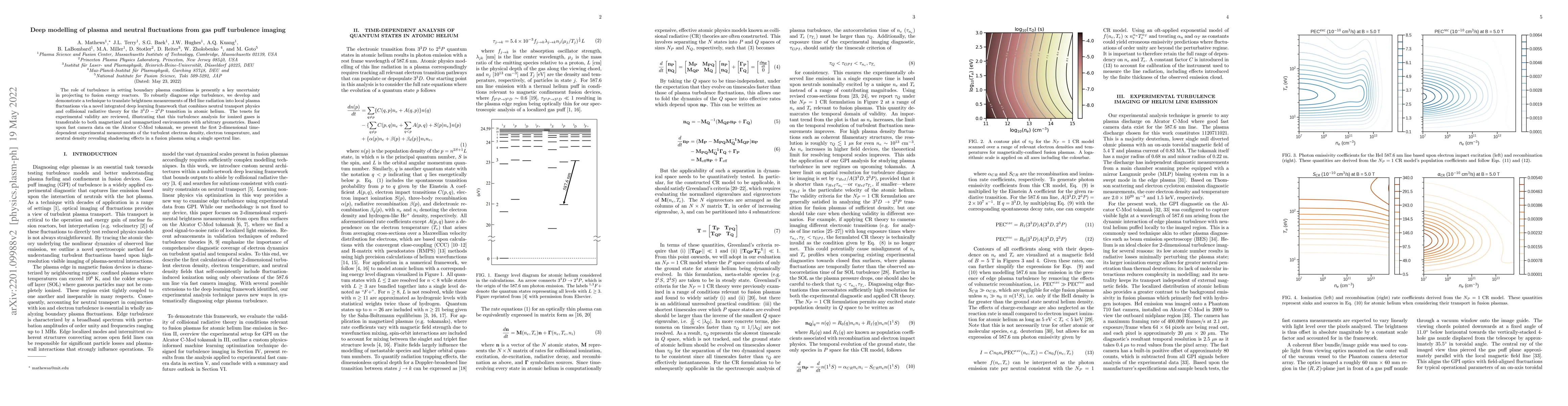 Thumbnail for Deep modelling of plasma and neutral fluctuations from gas puff
  turbulence imaging