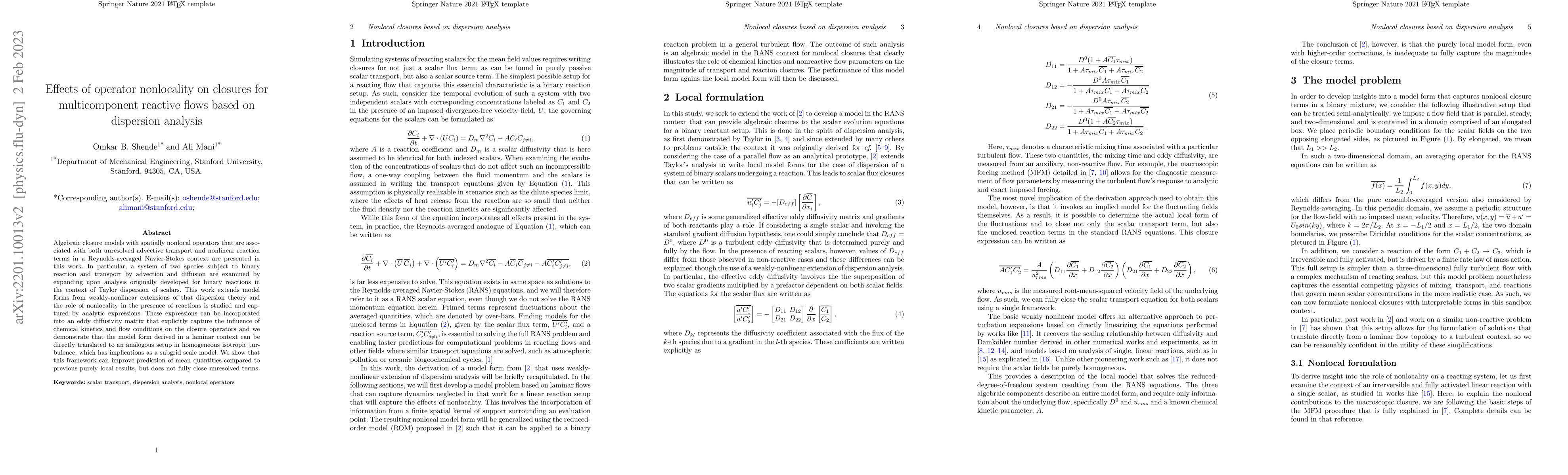 Thumbnail for Effects of operator nonlocality on closures for multicomponent reactive
  flows based on dispersion analysis