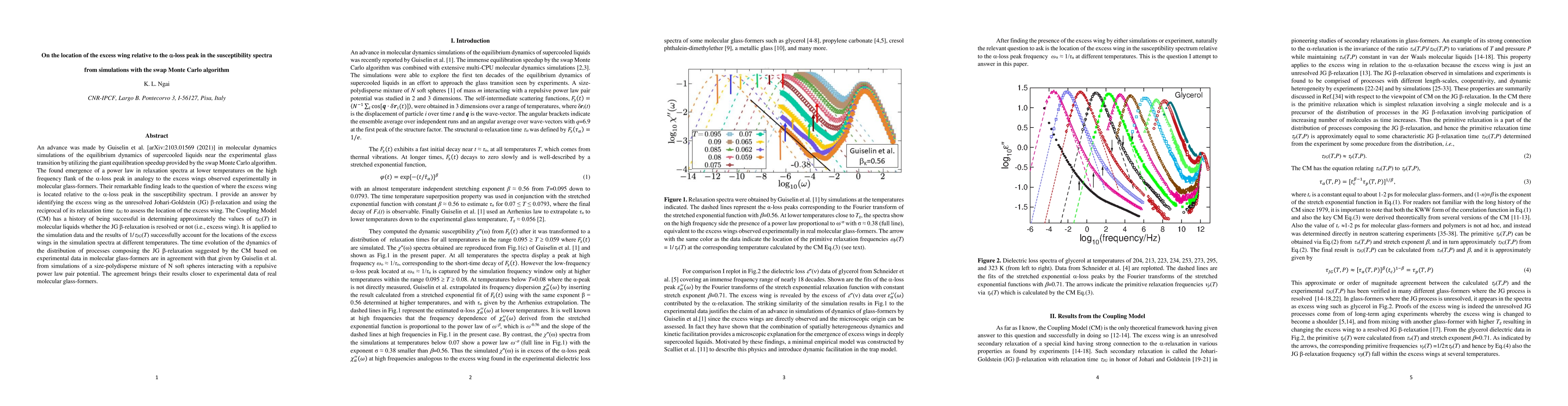 Thumbnail for On the location of the excess wing relative to the a-loss peak in the
  susceptibility spectra from simulations with the swap Monte Carlo algorithm