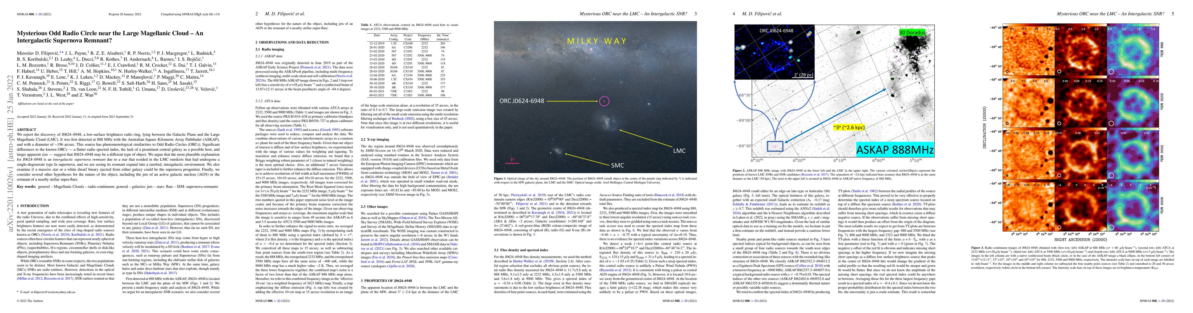 Thumbnail for Mysterious Odd Radio Circle near the Large Magellanic Cloud -- An
  Intergalactic Supernova Remnant?