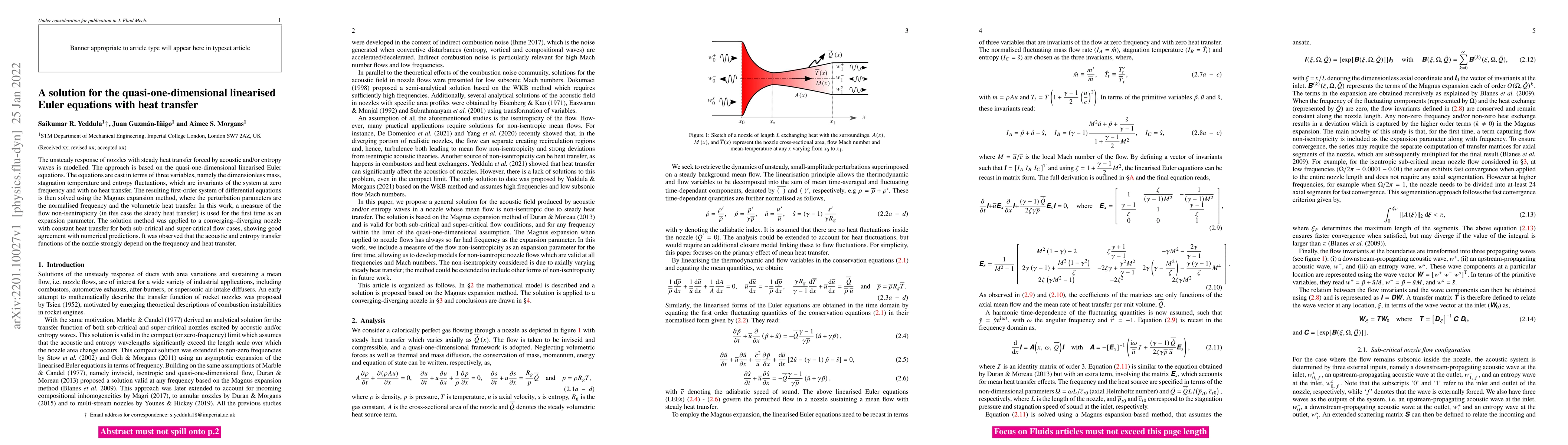 Thumbnail for A solution for the quasi-one-dimensional linearised Euler equations with
  heat transfer