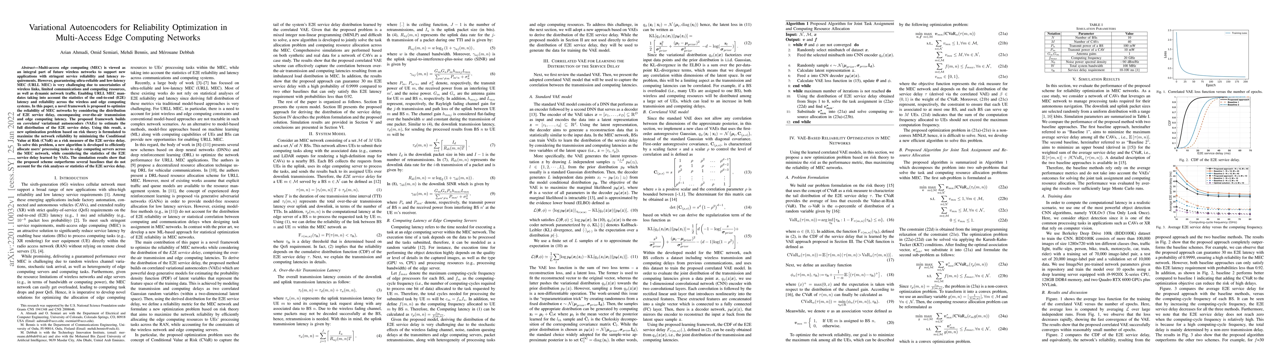 Thumbnail for Variational Autoencoders for Reliability Optimization in Multi-Access
  Edge Computing Networks
