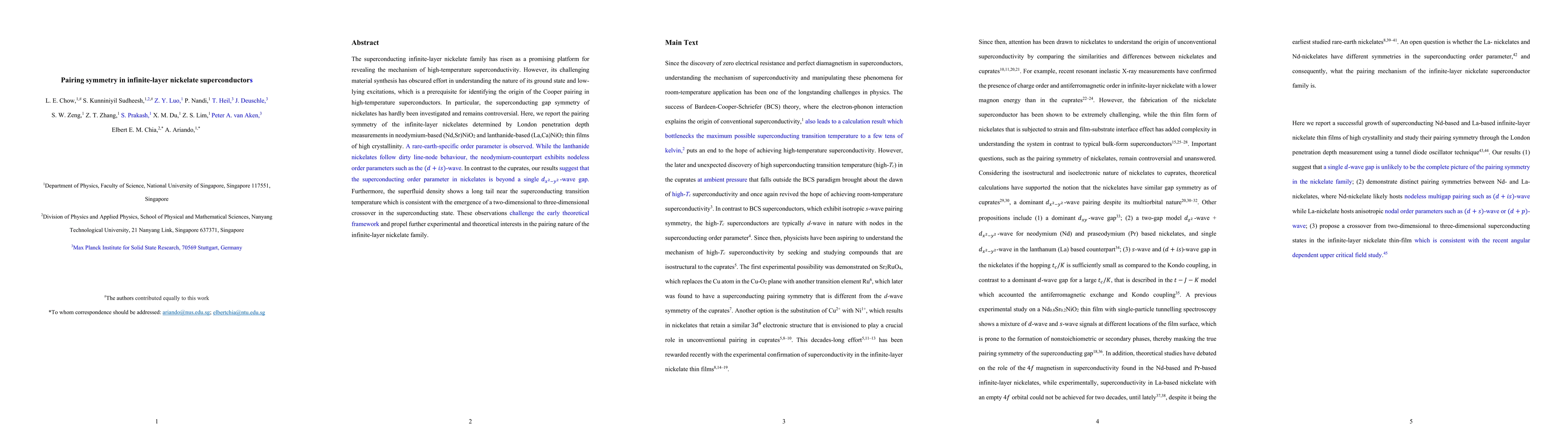 Thumbnail for Pairing symmetry in infinite-layer nickelate superconductor