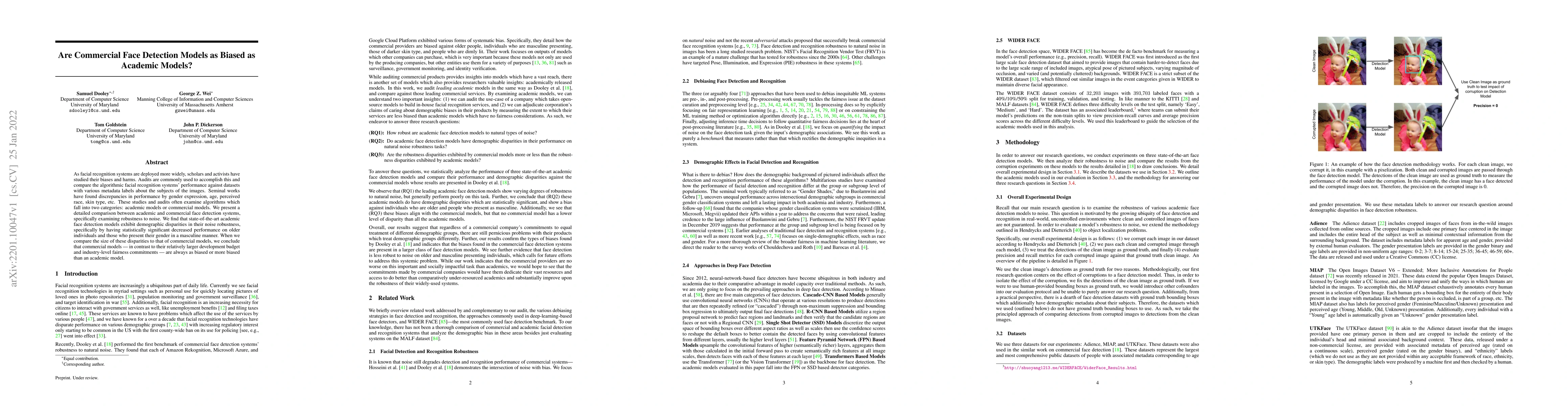 Thumbnail for Are Commercial Face Detection Models as Biased as Academic Models?