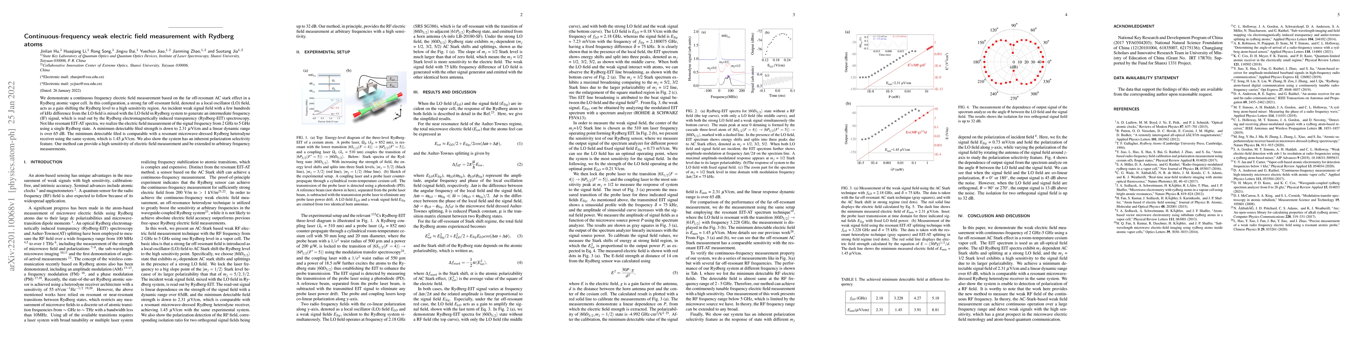 Thumbnail for Continuous-frequency weak electric field measurement with Rydberg atoms