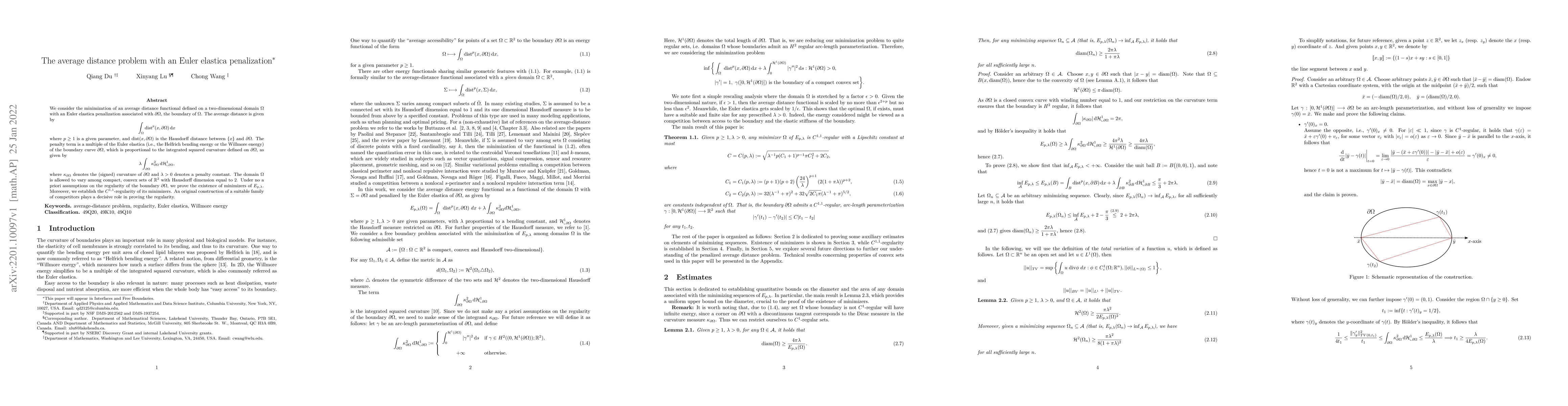 Thumbnail for The average distance problem with an Euler elastica penalization
