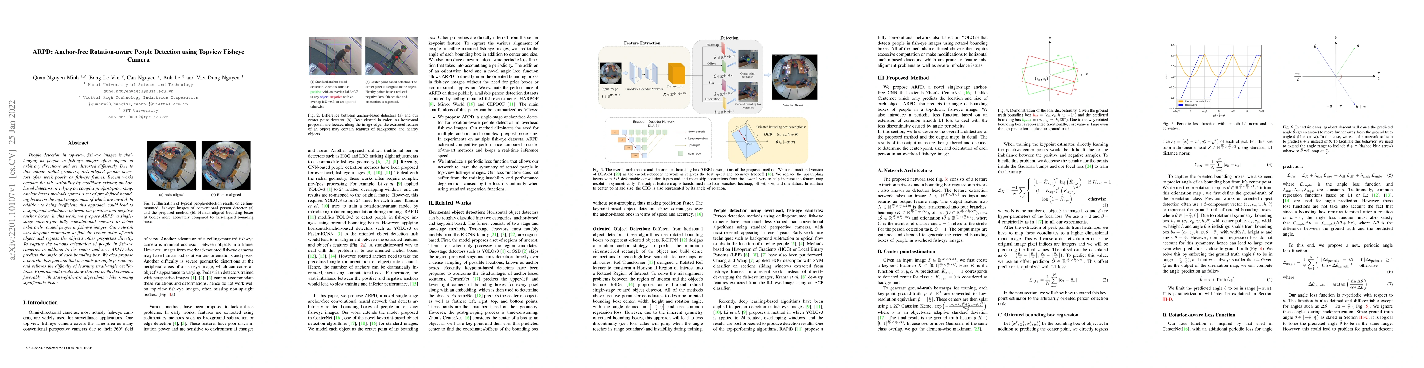 Thumbnail for ARPD: Anchor-free Rotation-aware People Detection using Topview Fisheye
  Camera
