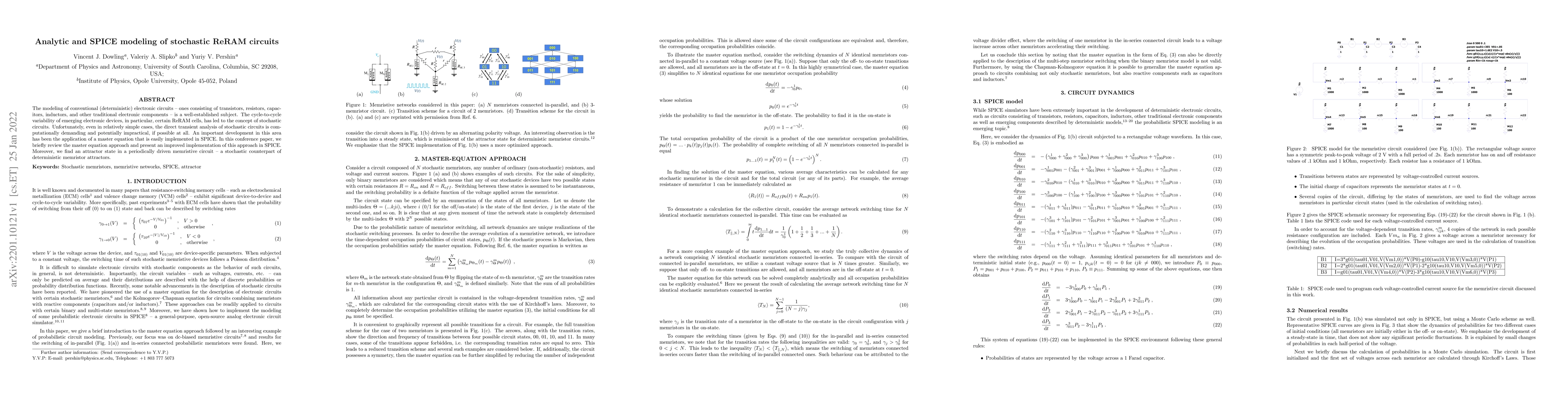 Thumbnail for Analytic and SPICE modeling of stochastic ReRAM circuits