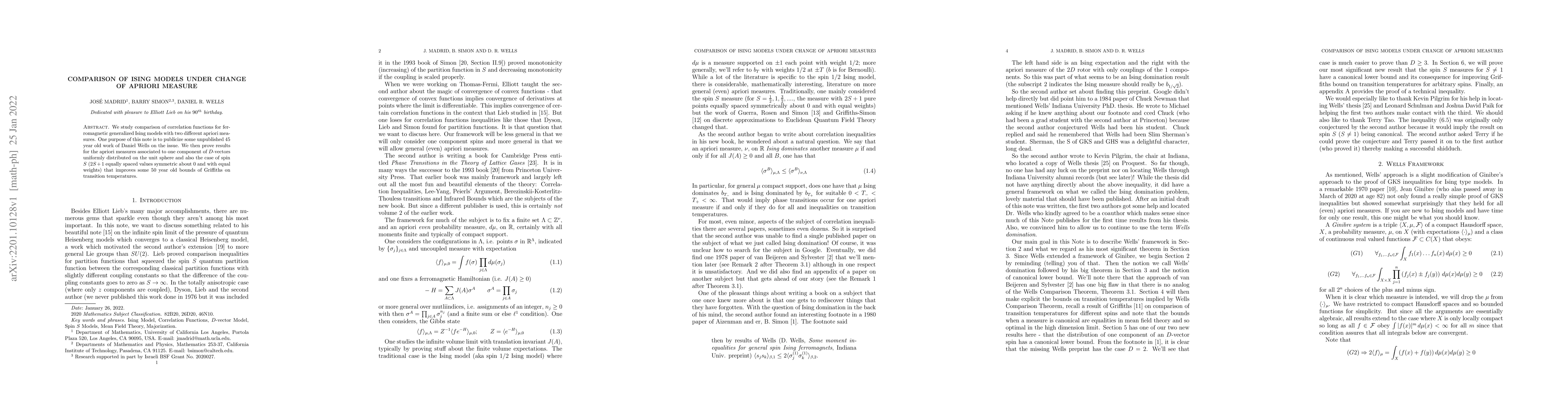 Thumbnail for Comparison of Ising Models Under Change of Apriori Measure