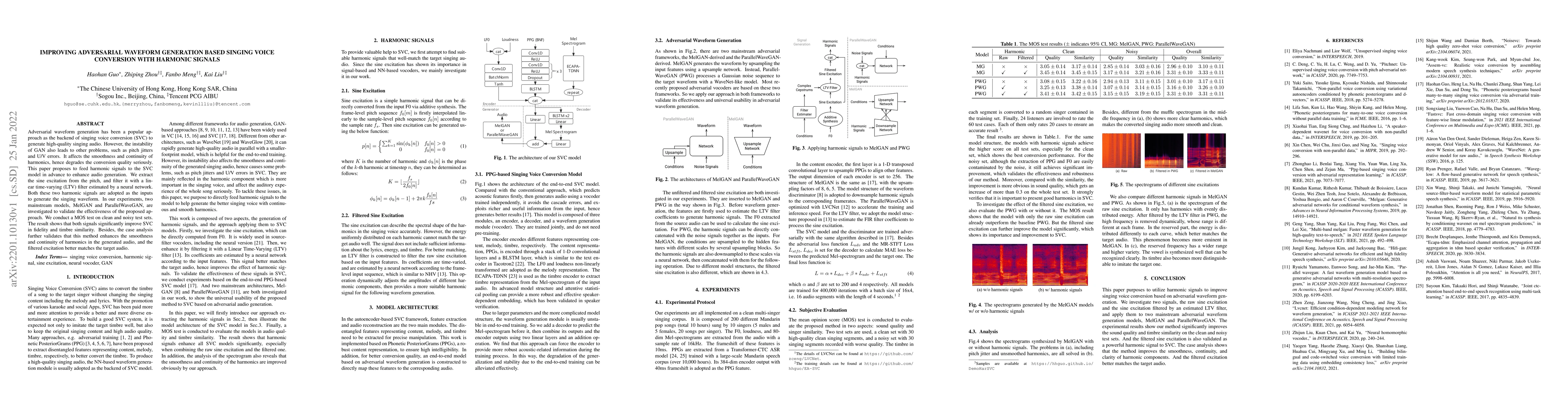 Thumbnail for Improving Adversarial Waveform Generation based Singing Voice Conversion
  with Harmonic Signals