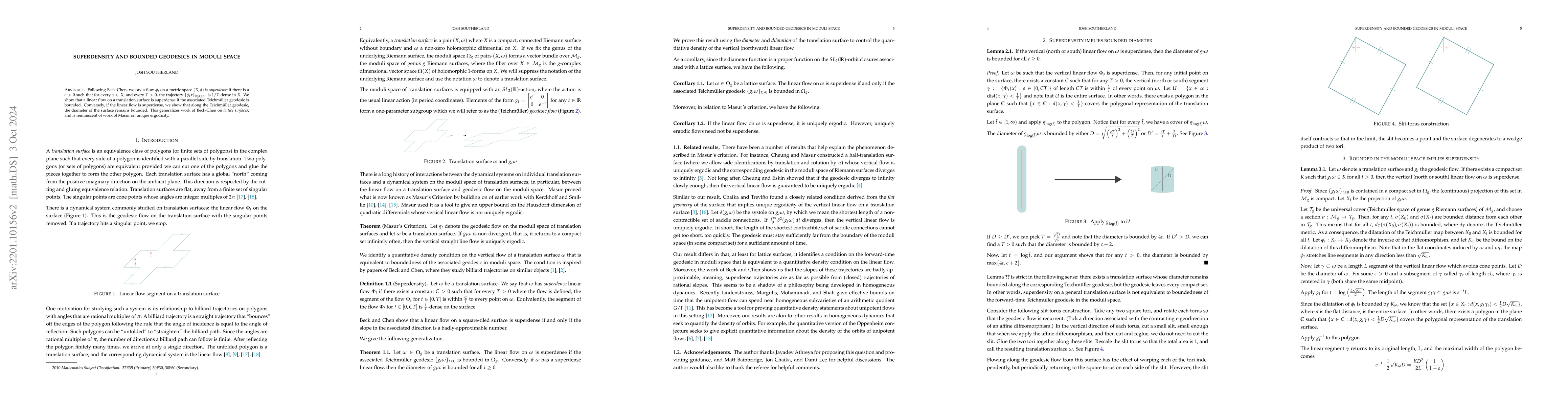 Thumbnail for Superdensity and bounded geodesics in moduli space